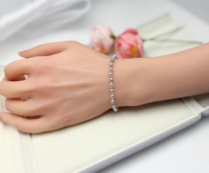Natural Multi-tone Silver-Blue Akoya Pearl (4-5mm) Bracelet | Magnetic Clasp.