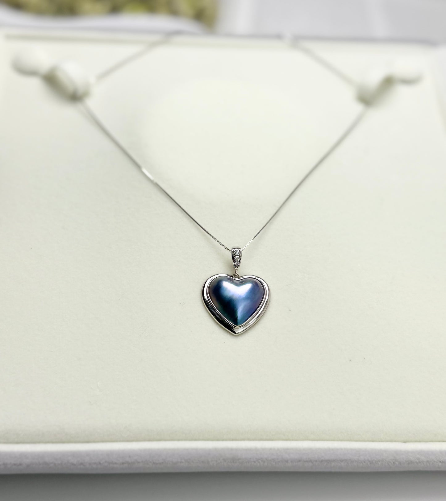 Heart-Shaped Saltwater Blue Mabe Pearl Pendant.