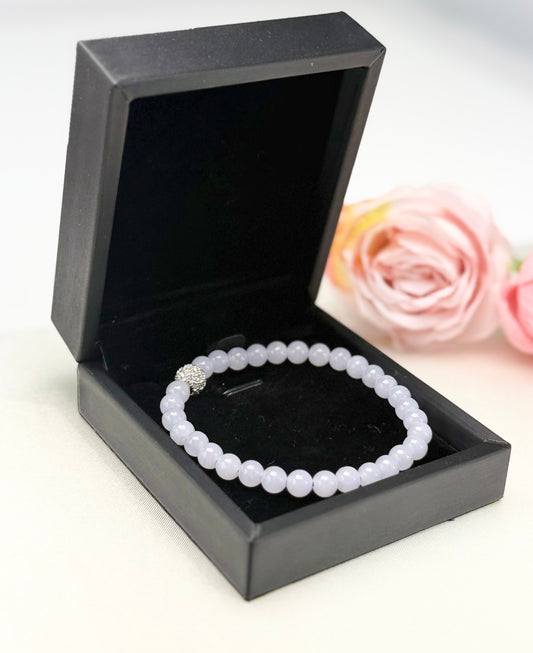 Natural Grade A Lavender Purple Jadeite Serenity Bracelet