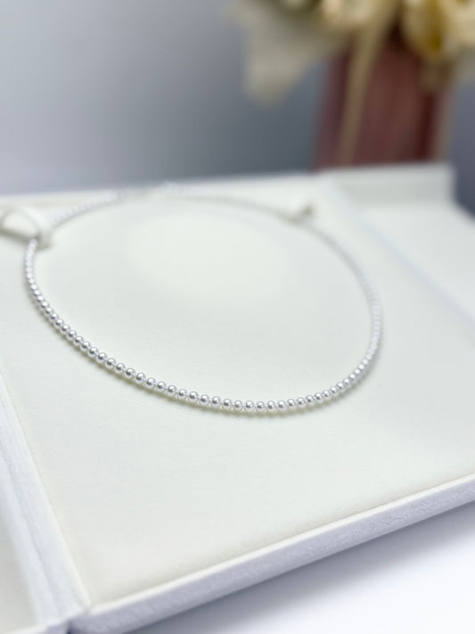 Elegant Freshwater Pearl Aurora White (Blue overtone) Baby Necklace (3.5-4mm)