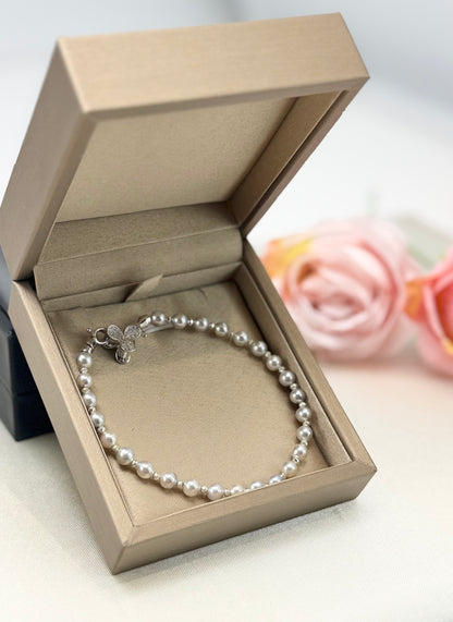 Akoya Silver-Blue Pearl (4-4.5mm) Bracelet | Timeless Elegance in a Cool Glow