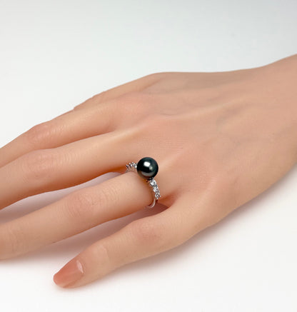 Elegant Tahitian Pearl (9-9.5mm) Ring