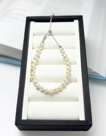 Freshwater Golden Keshi Pearl (6-6.5mm) Bracelet