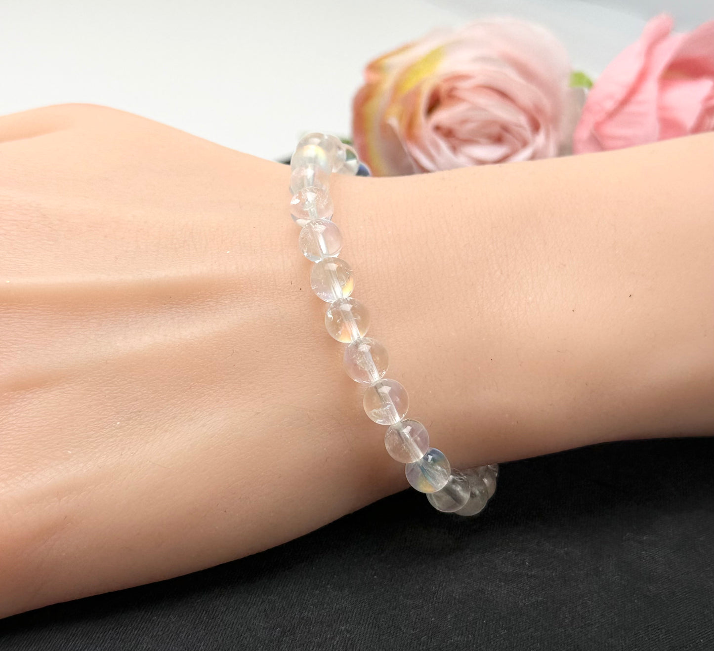 Top Grade Rainbow Moonstone (6.5-7mm) Crystal Bracelet