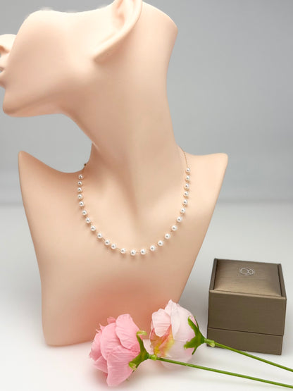 18K solid Gold Designer Akoya Pearls (4.5-5mm) Necklace