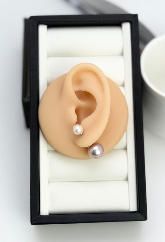 Elegant Pink Edison with White Pearls Ear Studs (11-11.5mm) with CZ | Perfect Pearl Jewellery for Every Occasion