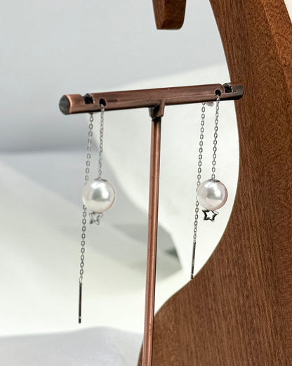 Top Lustre Saltwater Japan Akoya (8.5 - 9mm) Drop String Earrings | Perfect Pearl Jewellery for Every Occasion