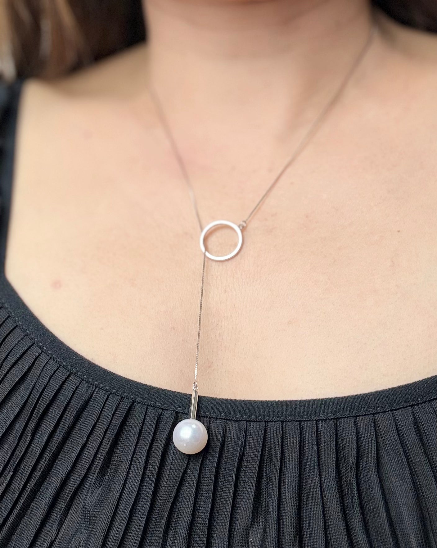 Modern Freshwater White Pearl (10-11mm) Adjustable Necklace - Nexus8gg Jewellery