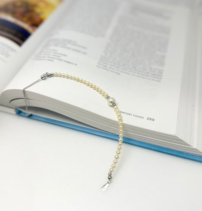 Golden Akoya Pearl (3.5-4mm) bracelet with Akoya pearl (7.6mm)