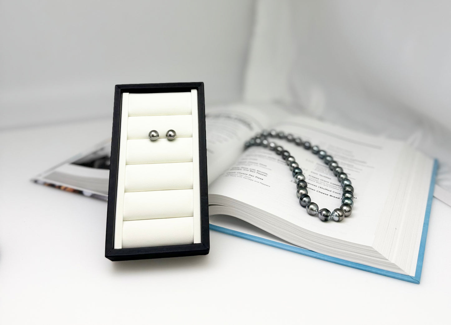 Elegant Tahitian Silver Grey Pearl (9.5-10mm) Stud Earrings | Classic Design