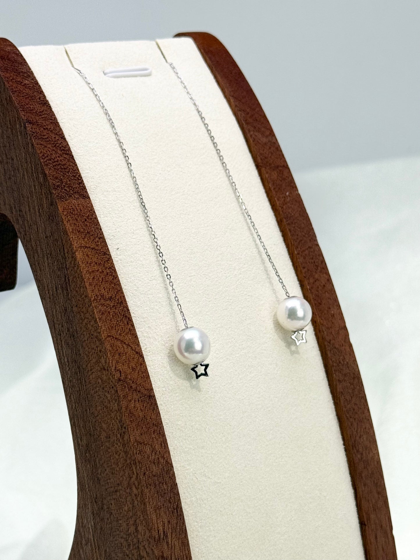 Top Lustre Saltwater Japan Akoya (8.5 - 9mm) Drop String Earrings | Perfect Pearl Jewellery for Every Occasion