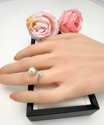 Elegant Designer Japanese Akoya Pearl (8-8.5mm) Ring | Modern Design