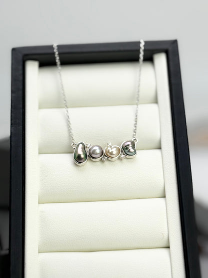 Unique Tahitian and South Sea Keshi "LOVE" Pearl (7 - 11mm) Pendant