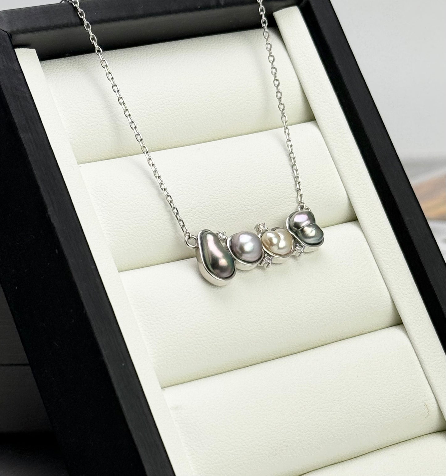 Unique Tahitian and South Sea Keshi "LOVE" Pearl (7 - 11mm) Pendant
