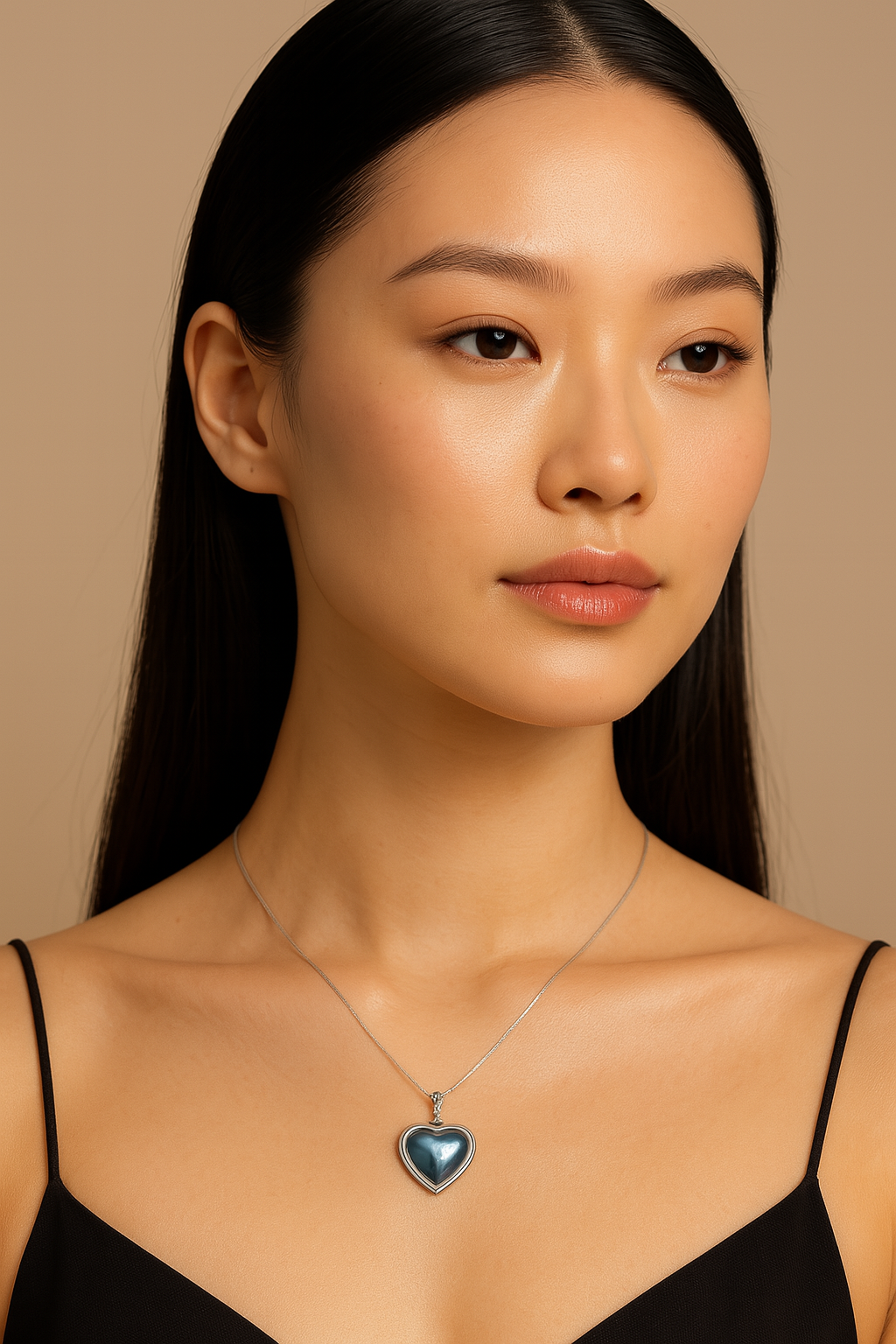 Heart-Shaped Saltwater Blue Mabe Pearl Pendant.
