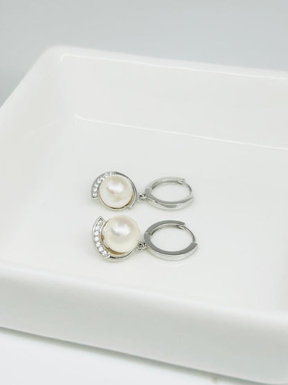 [Promo] Classic Freshwater Pearl (7mm) Hoop Earrings (Small) - Nexus8gg Jewellery