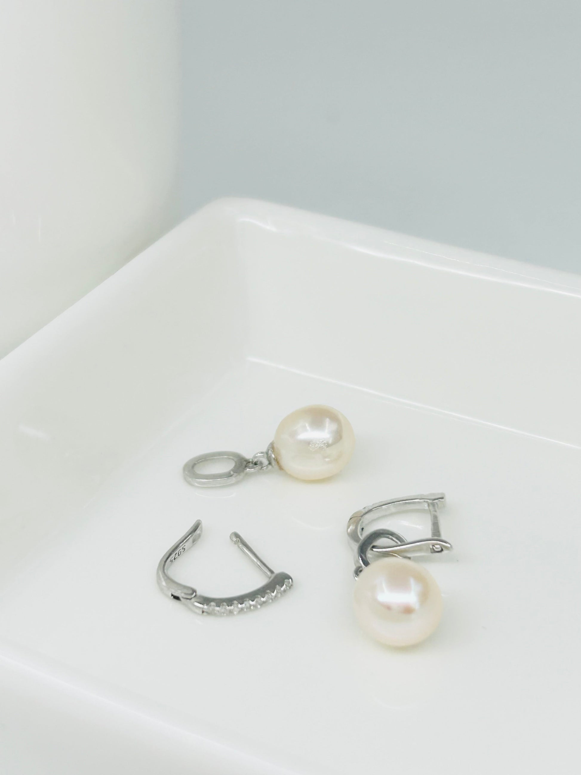 [Promo] Classic Freshwater Pearl (7mm) Hoop Earrings (Small) - Nexus8gg Jewellery