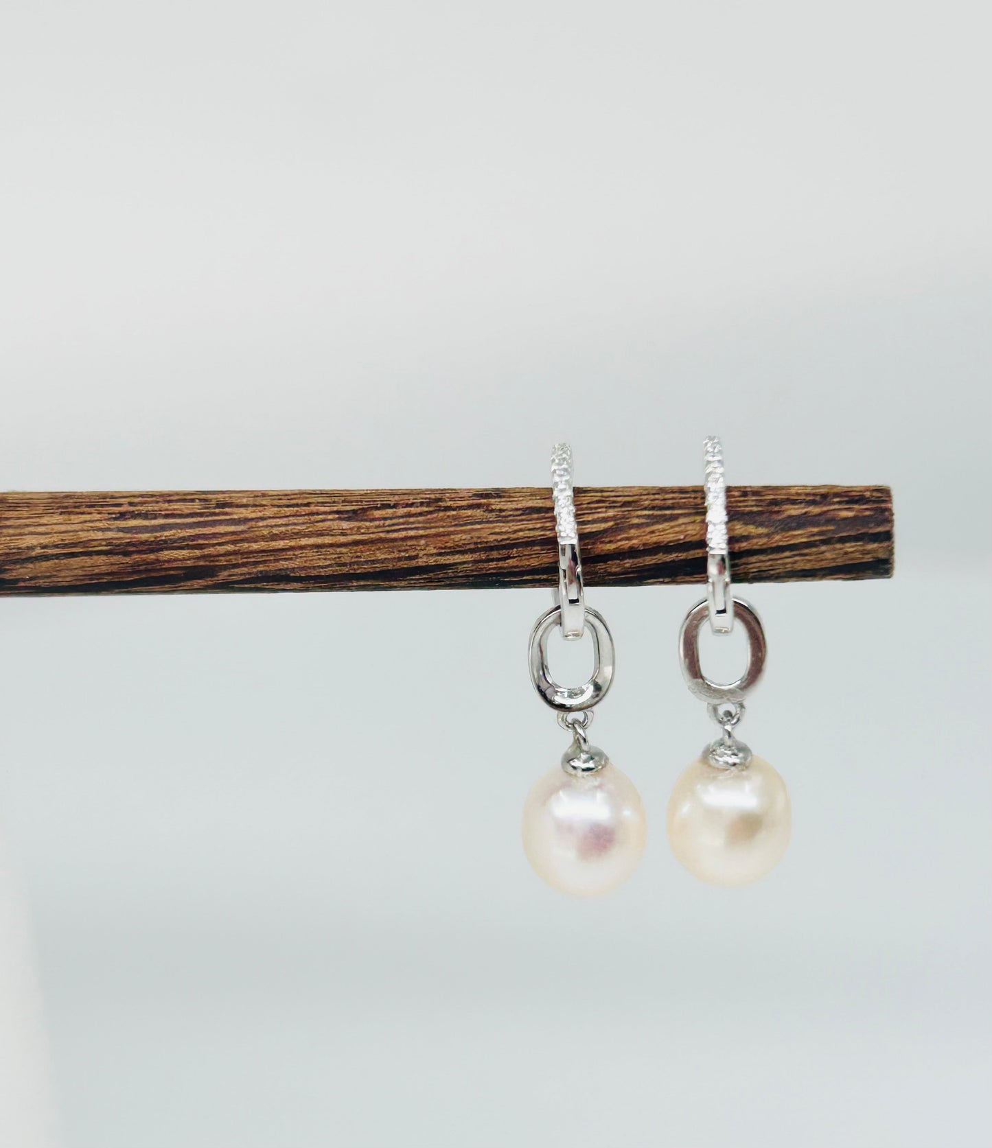 [Promo] Classic Freshwater Pearl (7mm) Hoop Earrings (Small) - Nexus8gg Jewellery
