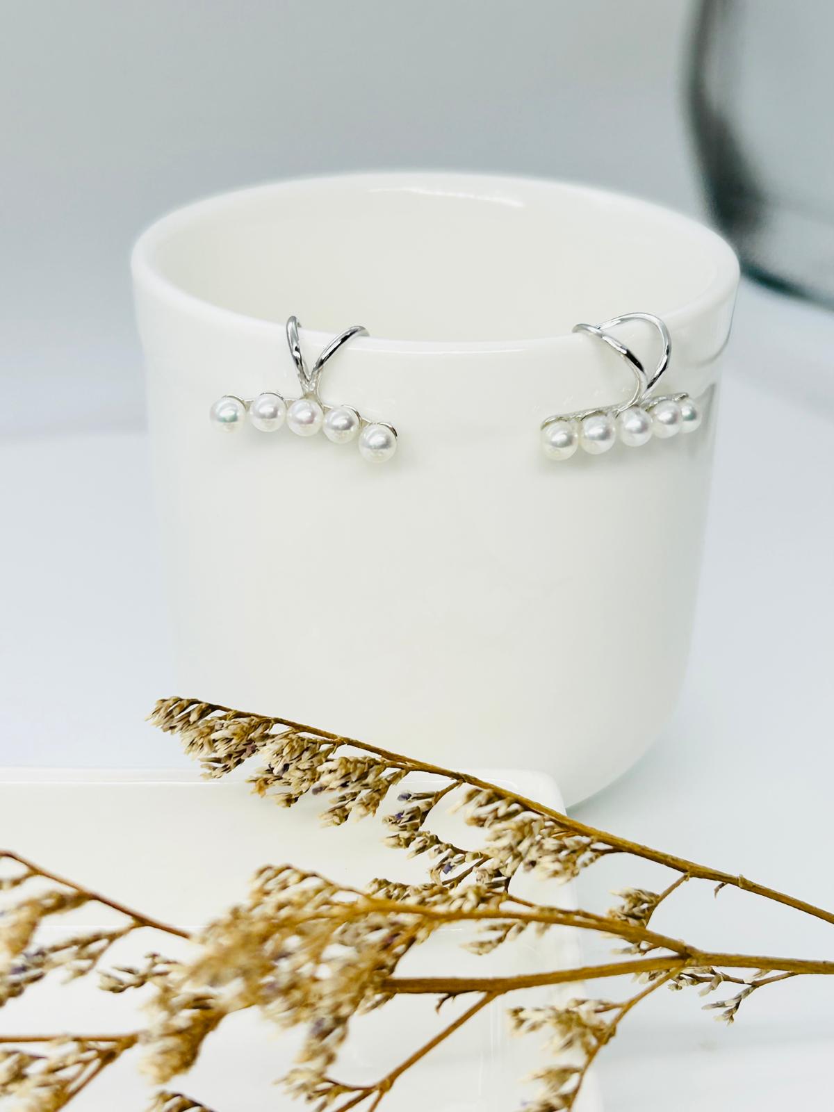 [Promo] Classic Freshwater Pearls (3.5-4mm) Earring Cuffs - Nexus8gg Jewellery