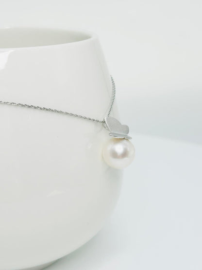 [Promo] Elegant Butterfly Freshwater Pearl (11-11.5mm) Pendant and Earrings | Special Set for Butterflies Lovers - Nexus8gg Jewellery