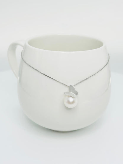 [Promo] Elegant Butterfly Freshwater Pearl (11-11.5mm) Pendant and Earrings | Special Set for Butterflies Lovers - Nexus8gg Jewellery