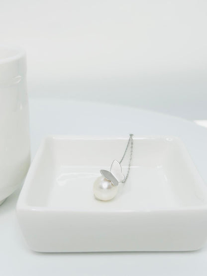 [Promo] Elegant Butterfly Freshwater Pearl (11-11.5mm) Pendant and Earrings | Special Set for Butterflies Lovers - Nexus8gg Jewellery