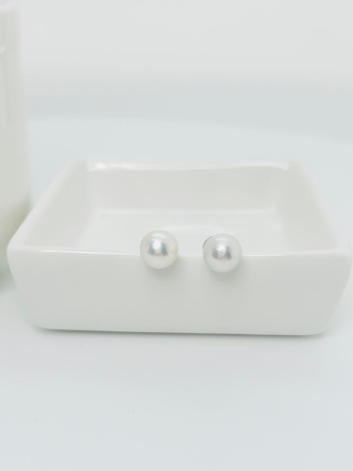 Elegant Freshwater Pearls (7.5-8mm) Stud Earring - Nexus8gg Jewellery