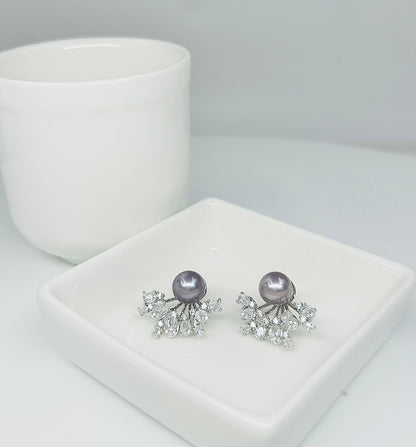 Elegant Freshwater Purple Pearl Earrings (9mm) - Nexus8gg Jewellery