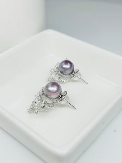 Elegant Freshwater Purple Pearl Earrings (9mm) - Nexus8gg Jewellery