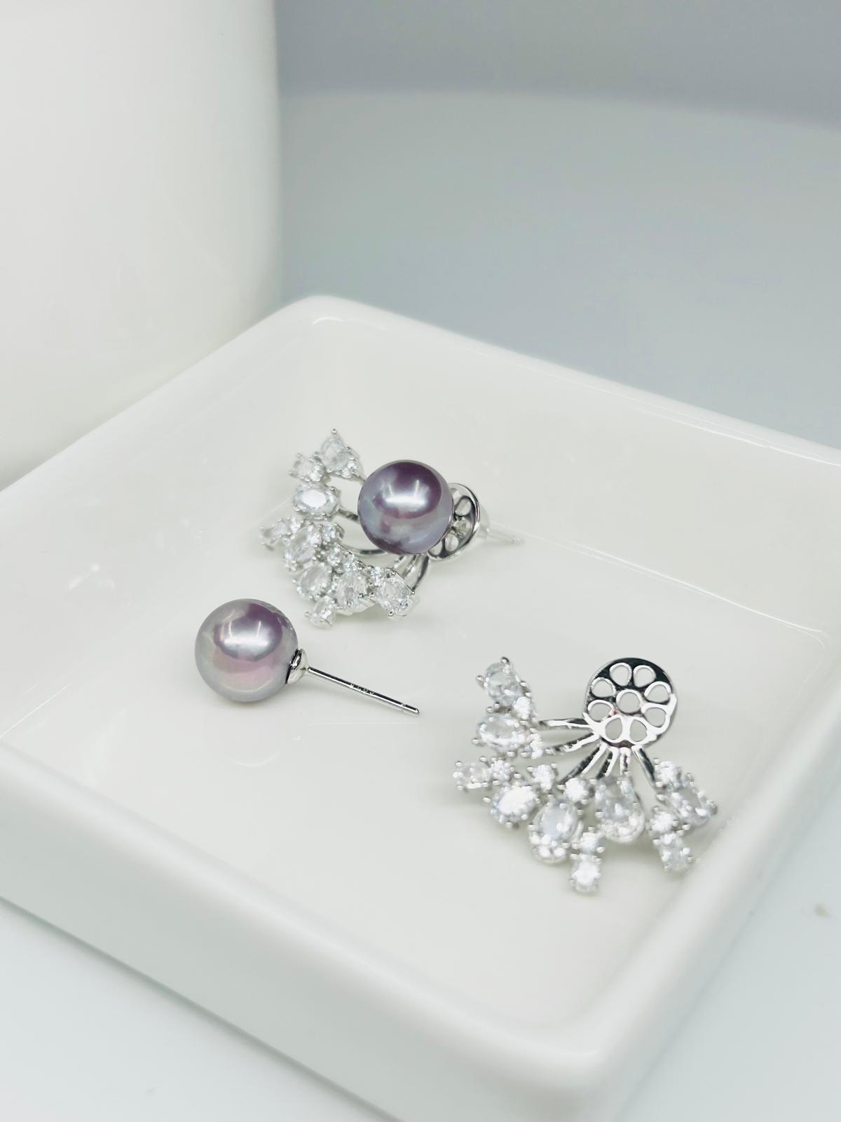 Elegant Freshwater Purple Pearl Earrings (9mm) - Nexus8gg Jewellery