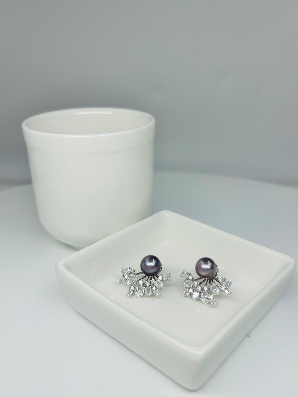 Elegant Freshwater Purple Pearl Earrings (9mm) - Nexus8gg Jewellery