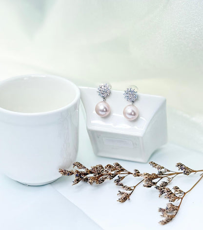 Elegant Manta Rose Edison Pearl Earrings (11.7mm) | Luxury Pearl Earrings for Every Occasion - Nexus8gg Jewellery