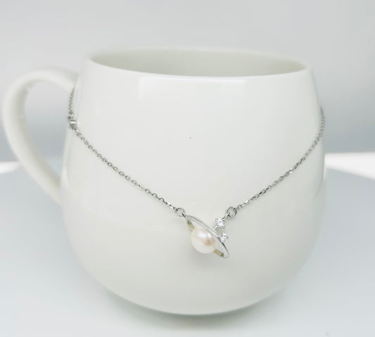 Elegant Orbit Freshwater Pearl (7mm) Pendant - Nexus8gg Jewellery