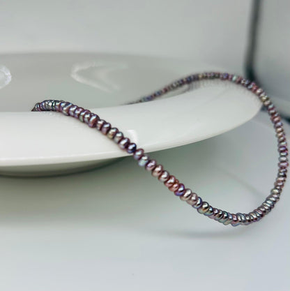 Petite Rainbow Freshwater Keshi Pearl Baby Necklace (3.5-4mm) - Nexus8gg Jewellery