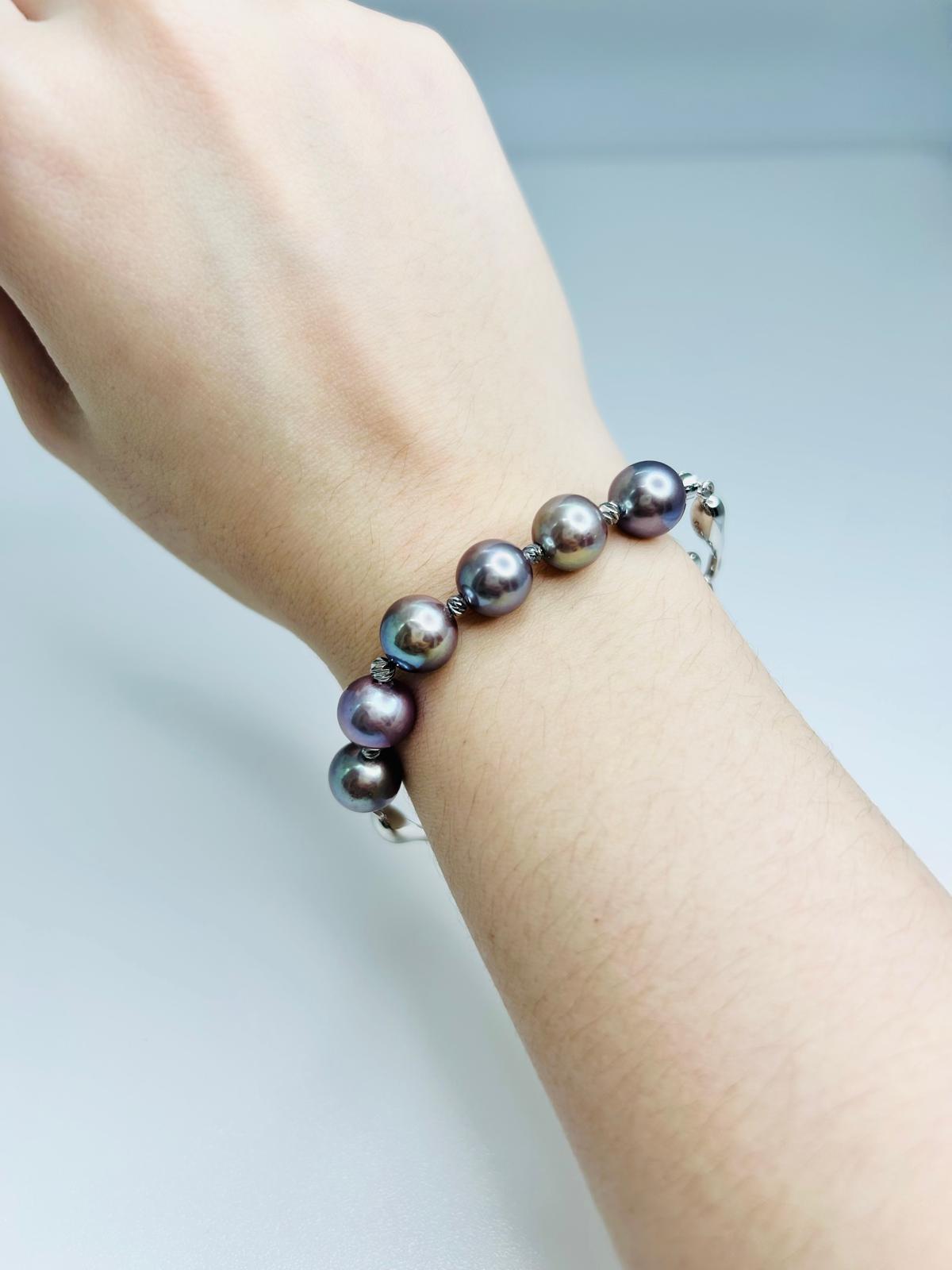 Rainbow Freshwater Pearl (9mm) Bracelet - Nexus8gg Jewellery