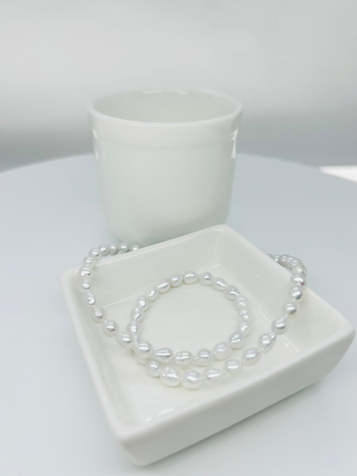 Unique Freshwater White (Blue tone) Keshi Pearl (5 - 5.5 mm) Necklace - Nexus8gg Jewellery