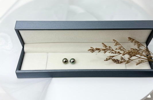 18K Gold Elegant Tahitian (9-9.5mm) Pearl Stud Earring - Nexus8gg Jewellery