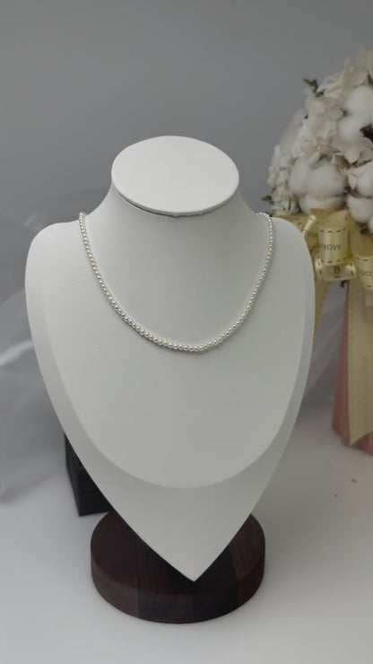 Elegant Freshwater White Pearl Baby Necklace  (3-3.5mm)